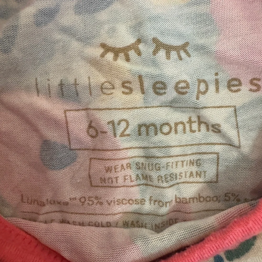Little Sleepies Pink Floral Footies Pajamas